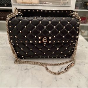Valentino Garavani Medium Spike Leather Bag